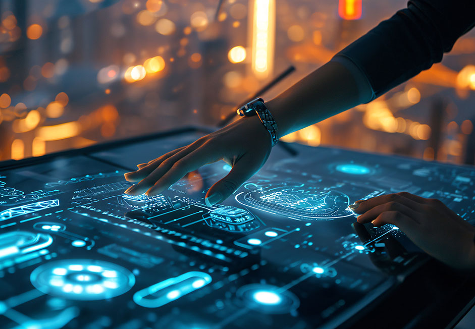 Cyclist riding in mountains
